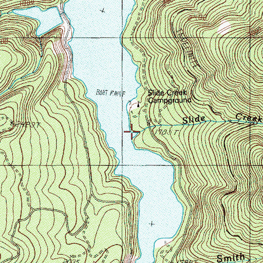 Topographic Map of Slide Creek Recreation Site, OR