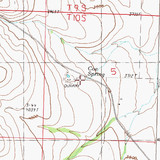 Topographic Map of Coe Spring, OR