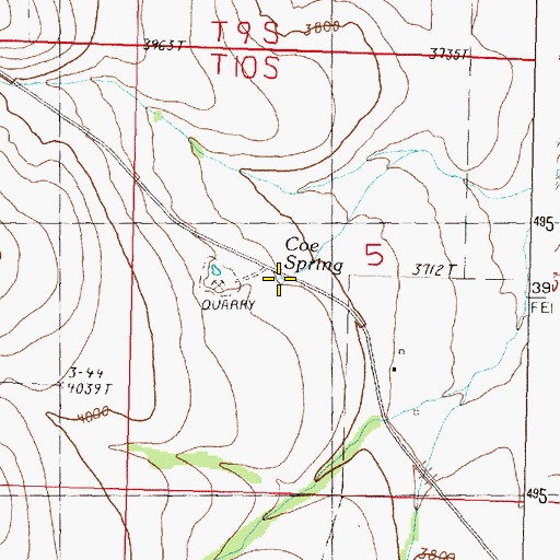 Topographic Map of Coe Spring, OR