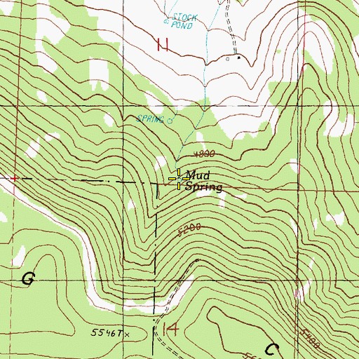 Topographic Map of Mud Spring, OR