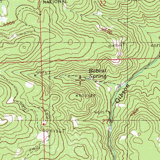 Topographic Map of Bobcat Spring, OR