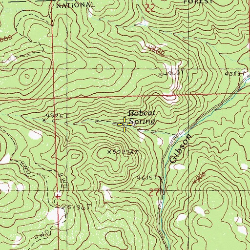 Topographic Map of Bobcat Spring, OR