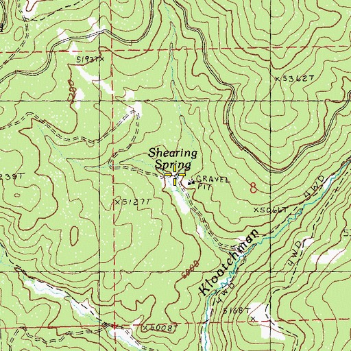 Topographic Map of Shearing Spring, OR