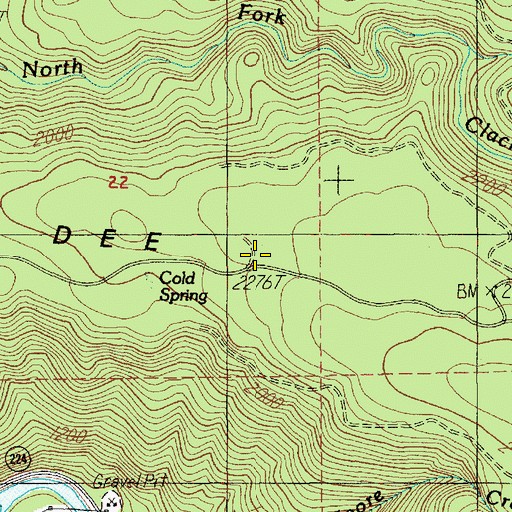 Topographic Map of La Dee Flat, OR