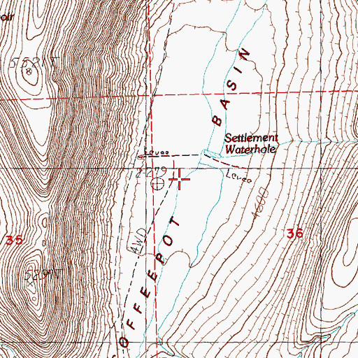 Topographic Map of Coffeepot Basin, OR