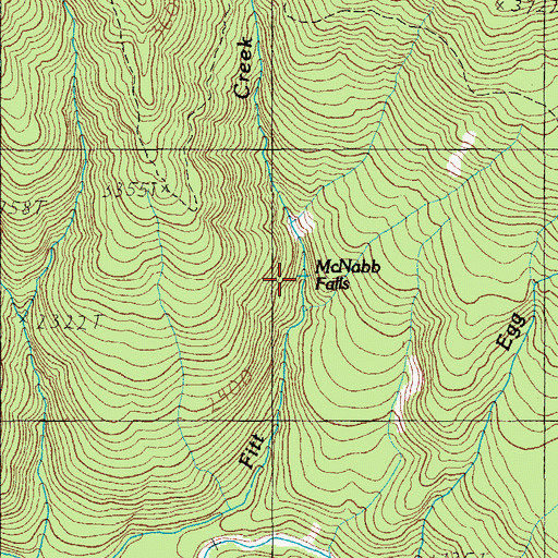 Topographic Map of McNabb Falls, OR