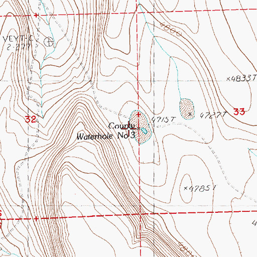 Topographic Map of County Waterhole Number 3, OR