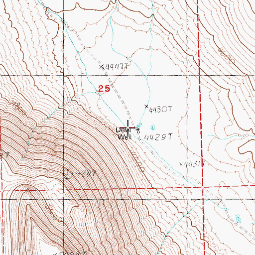 Topographic Map of Devil Well, OR