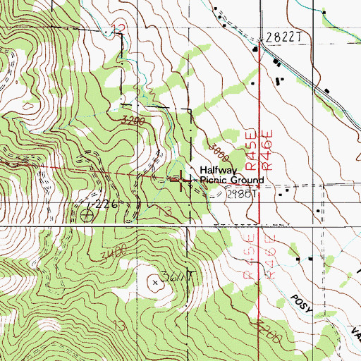 Topographic Map of Halfway Recreation Site, OR