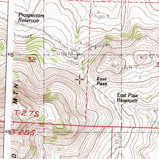 Topographic Map of East Pass, OR