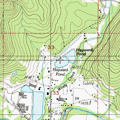 Topographic Map of Hayward Pond, OR