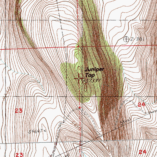 Topographic Map of Juniper Top, OR