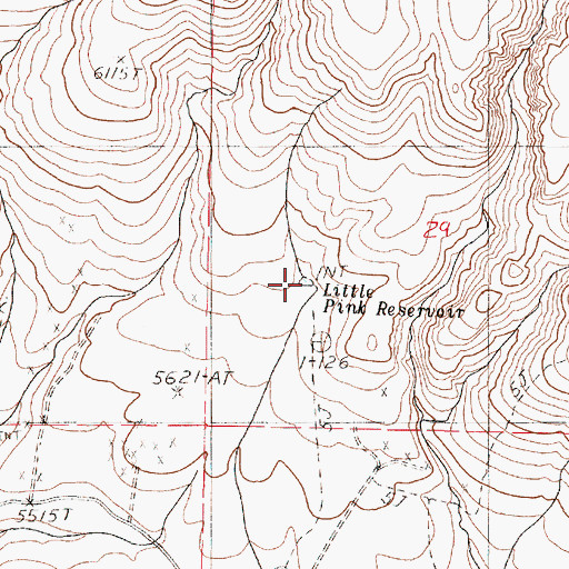 Topographic Map of Little Pink Reservoir, OR