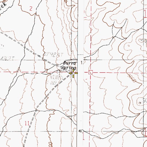 Topographic Map of Burro Spring, OR