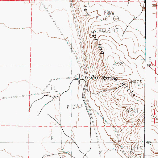 Topographic Map of Hot Spring, OR