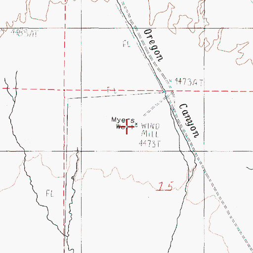 Topographic Map of Myers Well, OR