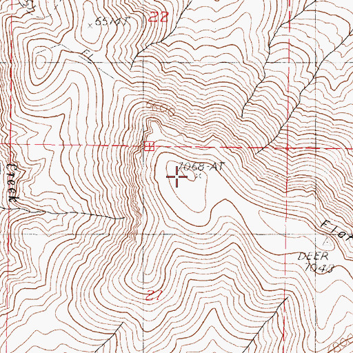 Topographic Map of Flattop, OR