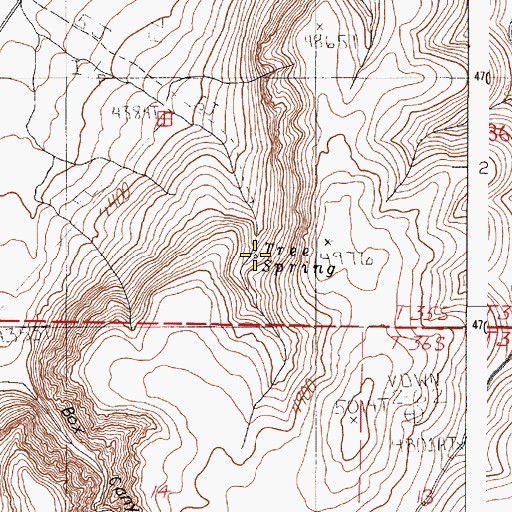 Topographic Map of Tree Spring, OR