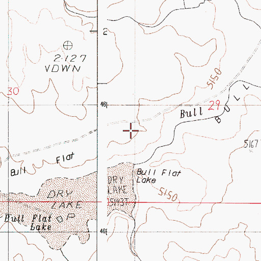 Topographic Map of Bull Flat, OR