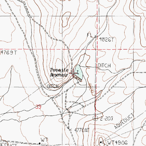Topographic Map of Twomile Reservoir, OR
