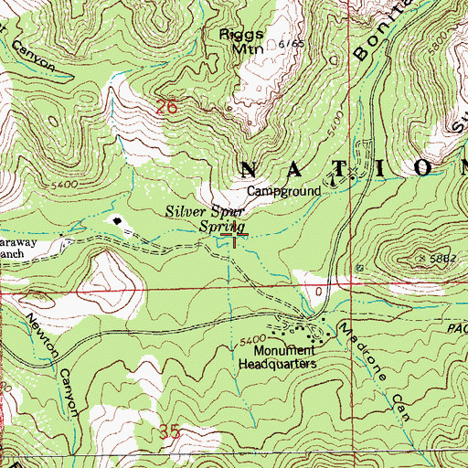 Topographic Map of Silver Spur Spring, AZ