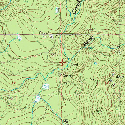 Topographic Map of Bonnie Creek, OR