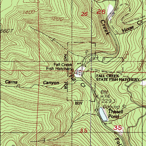Topographic Map of Oregon Hatchery Research Center, OR