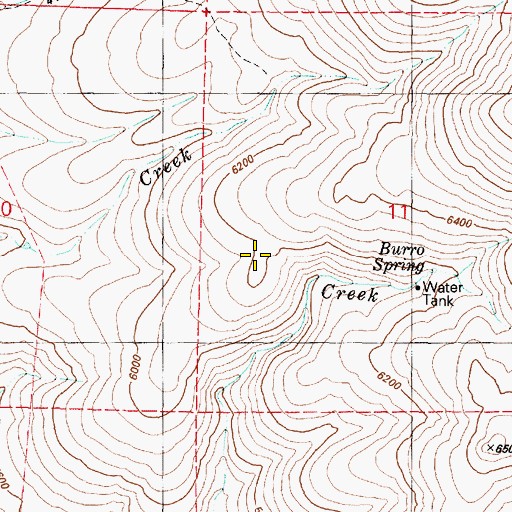 Topographic Map of Burro Spring, OR