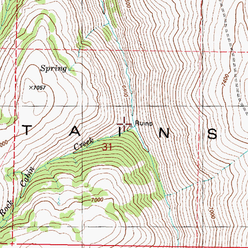 Topographic Map of Rock Cabin Creek, OR