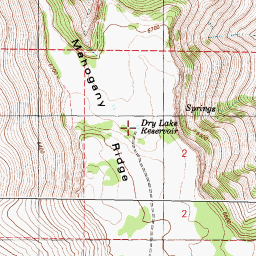 Topographic Map of Dry Lake Reservoir, OR