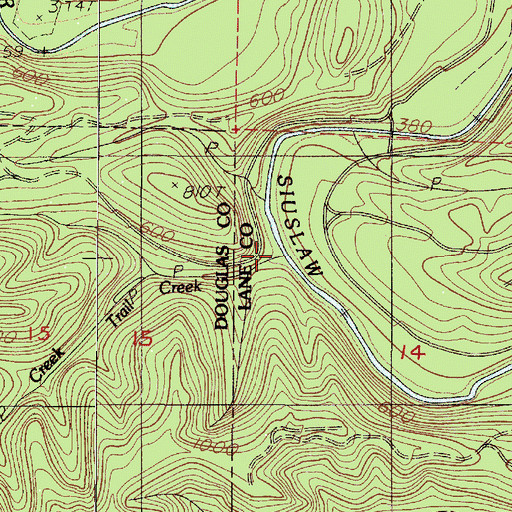 Topographic Map of Trail Creek, OR
