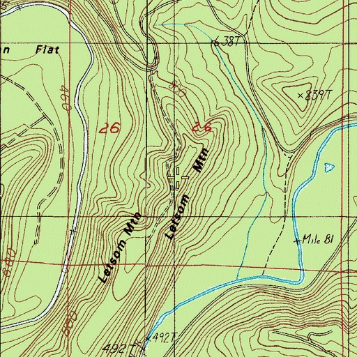 Topographic Map of Letsom Mountain, OR