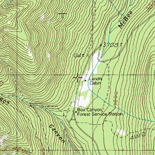 Topographic Map of Landis Cabin, OR
