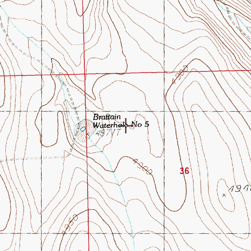 Topographic Map of Brattain Waterhole Number 5, OR