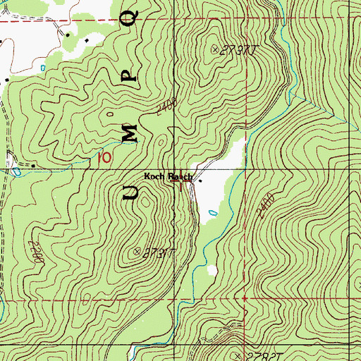 Topographic Map of Koch Ranch, OR