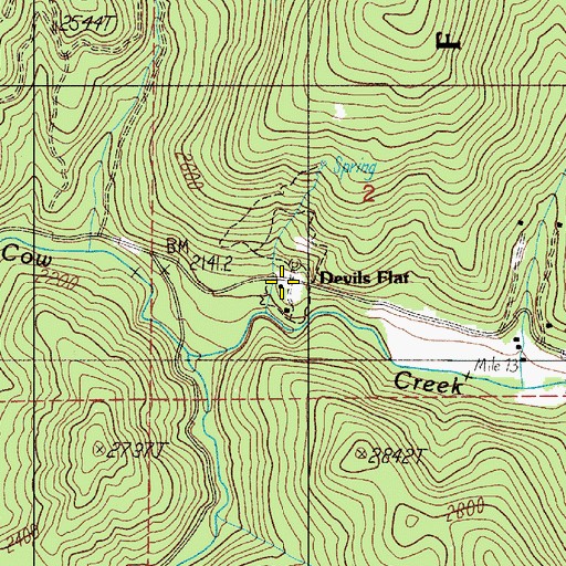 Topographic Map of Devils Flat, OR