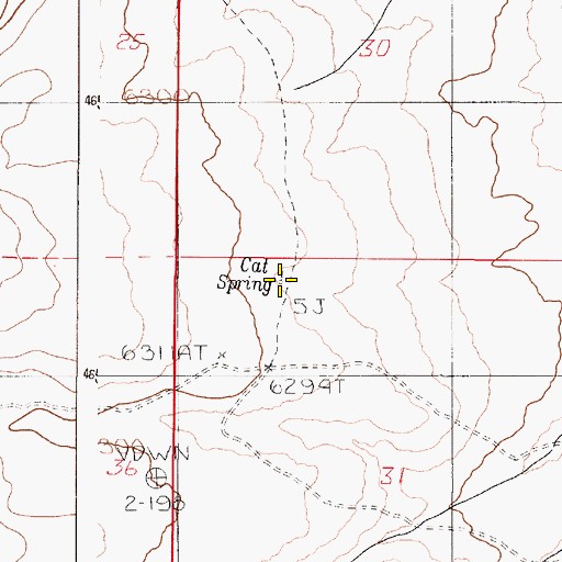 Topographic Map of Cat Spring, OR