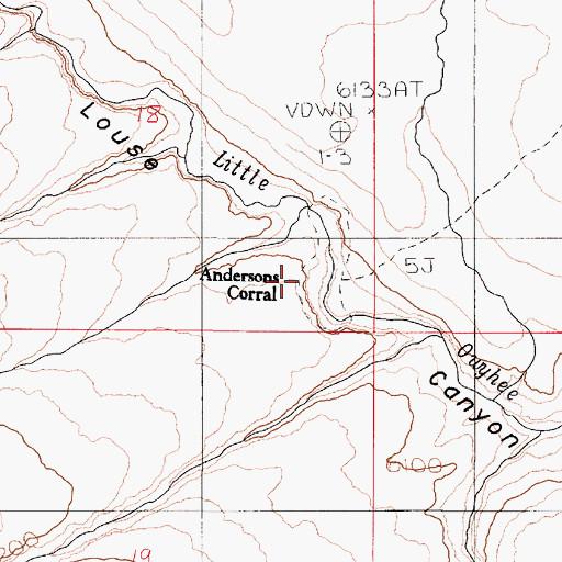 Topographic Map of Andersons Corral, OR