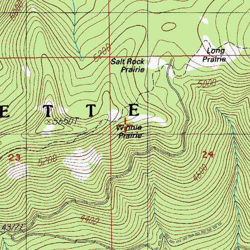Topographic Map of Winnie Prairie, OR