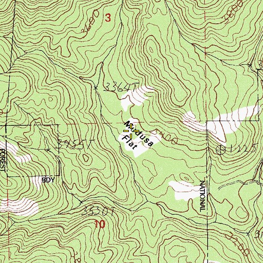 Topographic Map of Mudusa Flat, OR