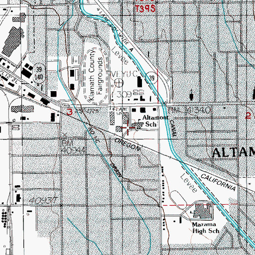 Topographic Map of Altamont Elementary School, OR