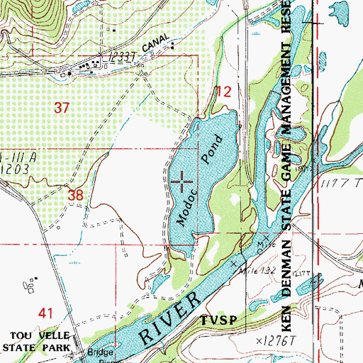 Topographic Map of Modoc Pond, OR