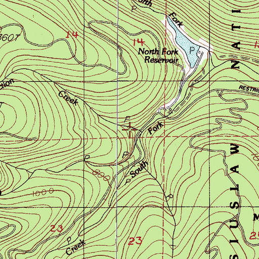Topographic Map of Connection Creek, OR