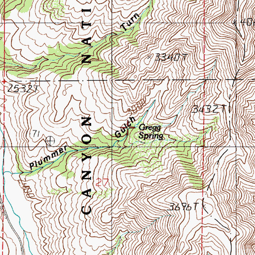 Topographic Map of Gregg Spring, OR