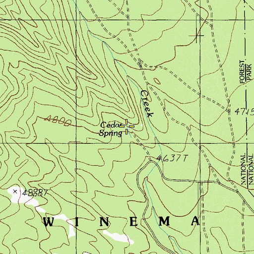 Topographic Map of Cedar Spring, OR