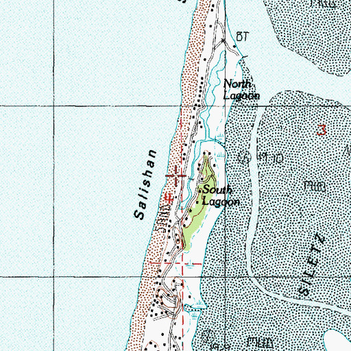 Topographic Map of South Lagoon, OR