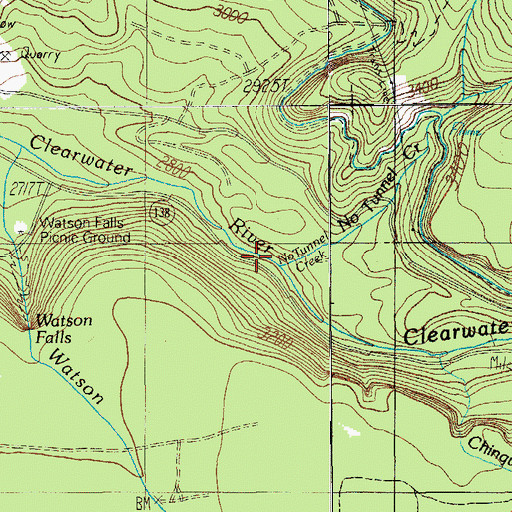 Topographic Map of No Tunnel Creek, OR