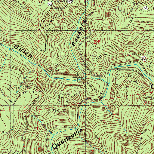 Topographic Map of South Fork Packers Gulch, OR