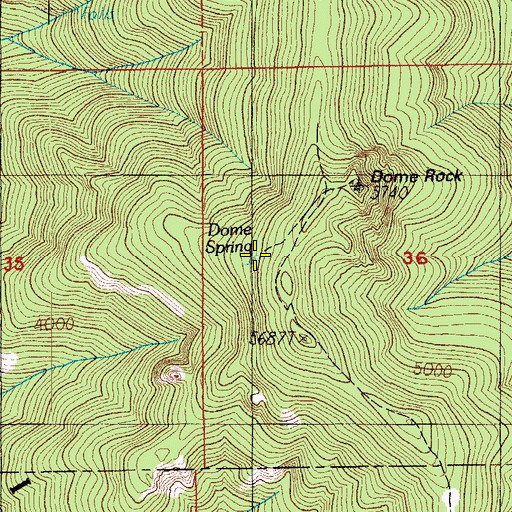 Topographic Map of Dome Spring, OR