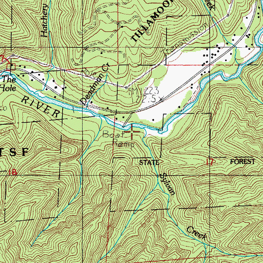 Topographic Map of Sylvan Creek, OR
